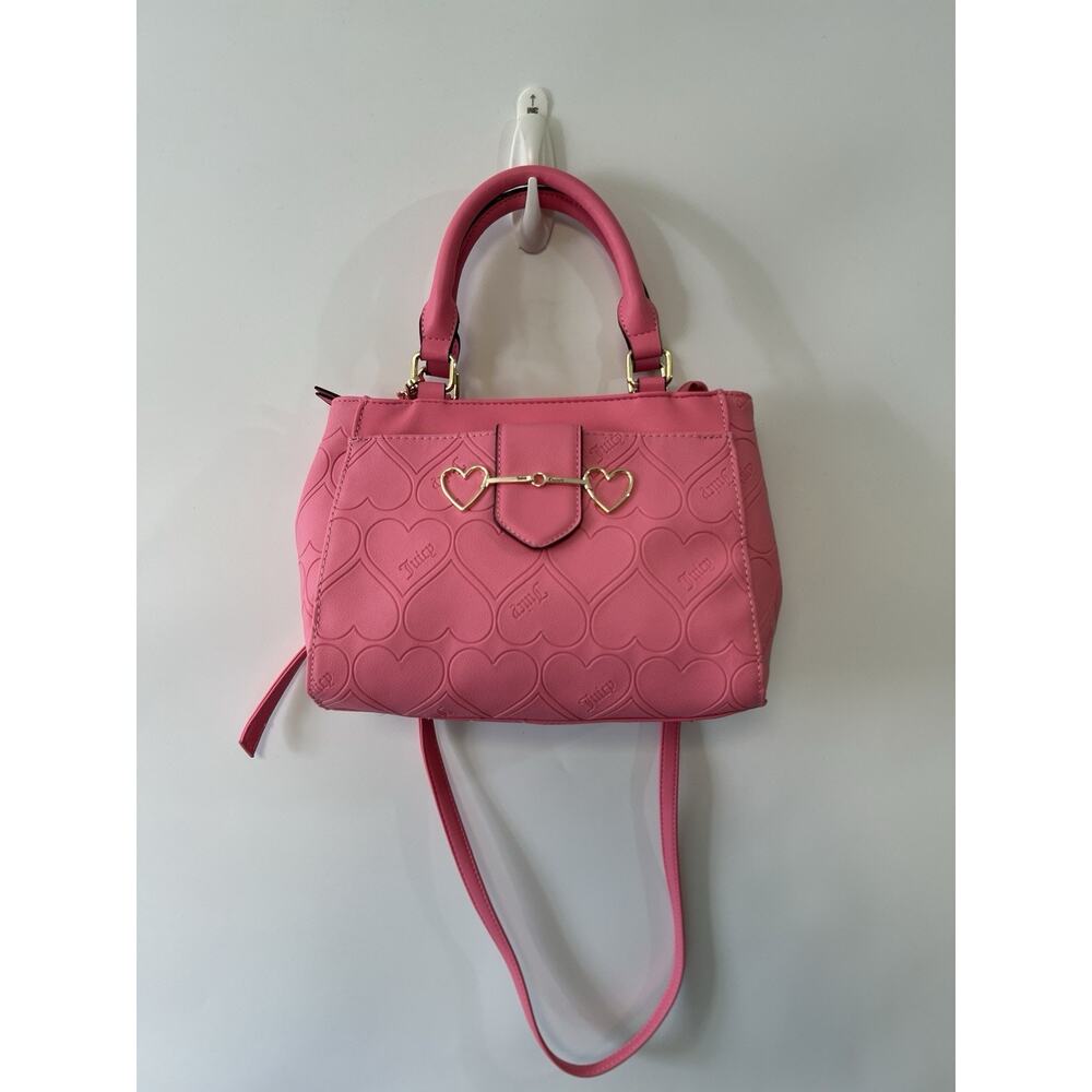 NEW‎ Juicy Couture Bright Pink Satchel Imprinted Logo Retro Shoulder Strap Y2K
